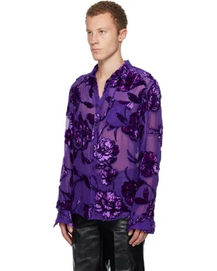Dries Van Noten Fitted シアー シャツ - サムネイル4