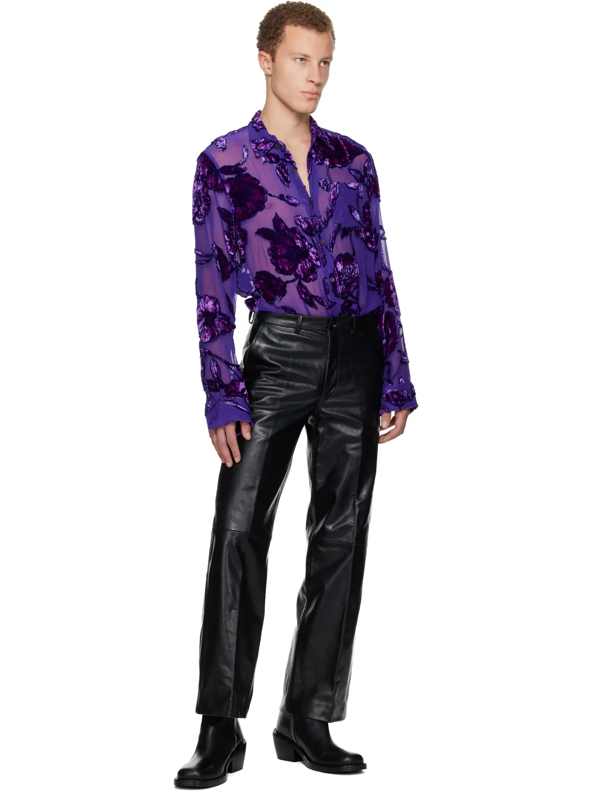 Dries Van Noten Fitted シアー シャツ - 画像5