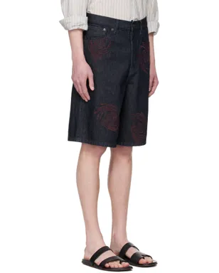 Dries Van Noten Embroidered Pattern デニムショートパンツ - サムネイル2