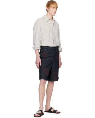 Dries Van Noten Embroidered Pattern デニムショートパンツ - サムネイル4