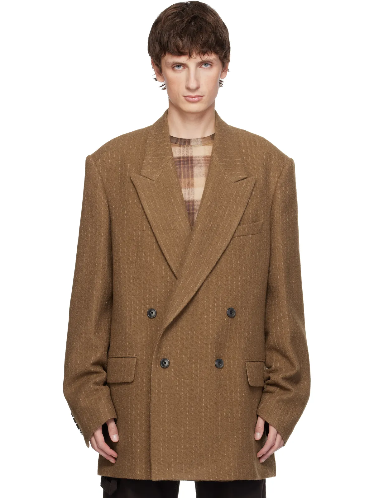 Dries Van Noten ピンストライプ テーラードジャケット - 画像1