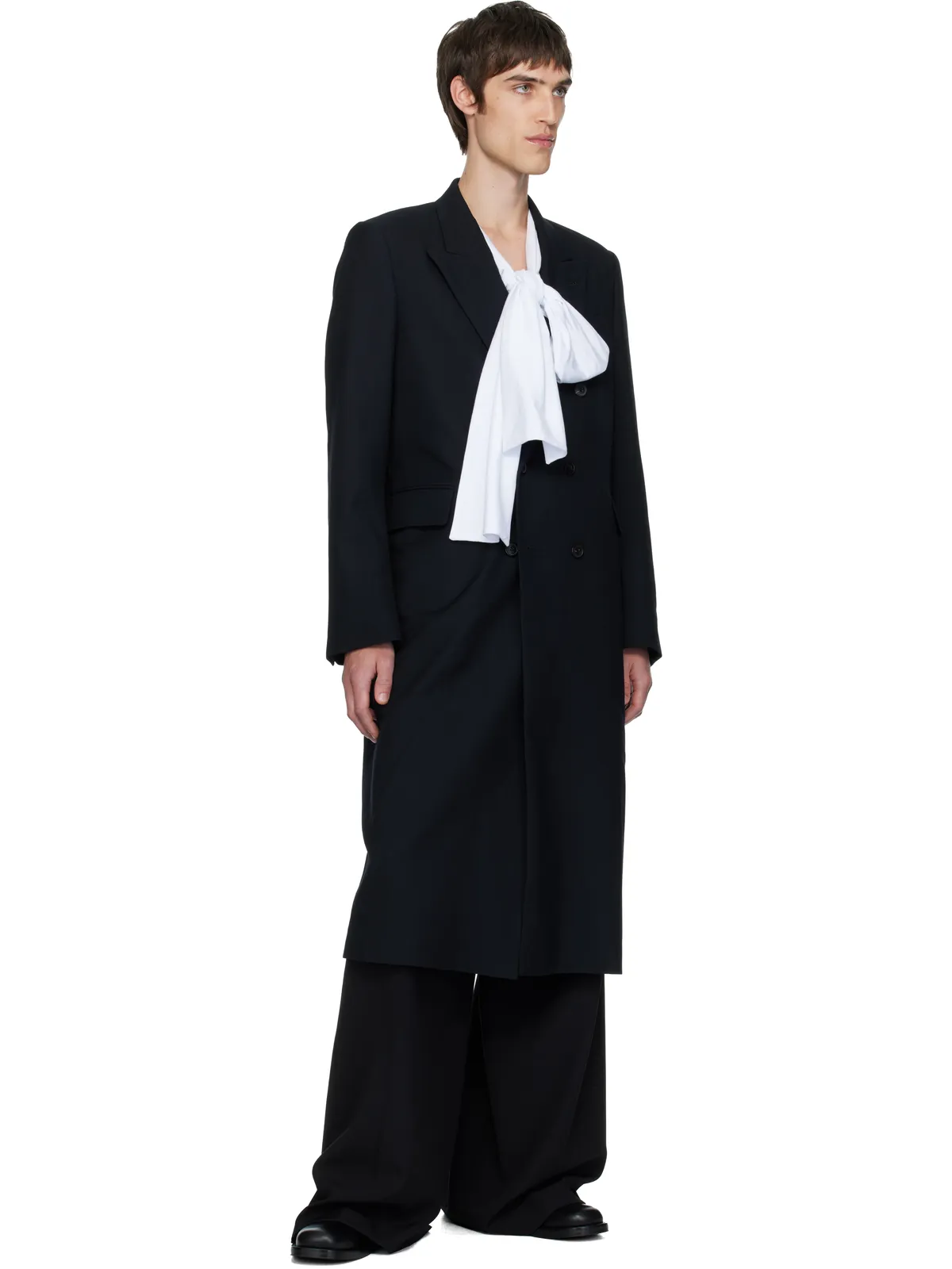 Dries Van Noten ウールツイル コート - 画像4