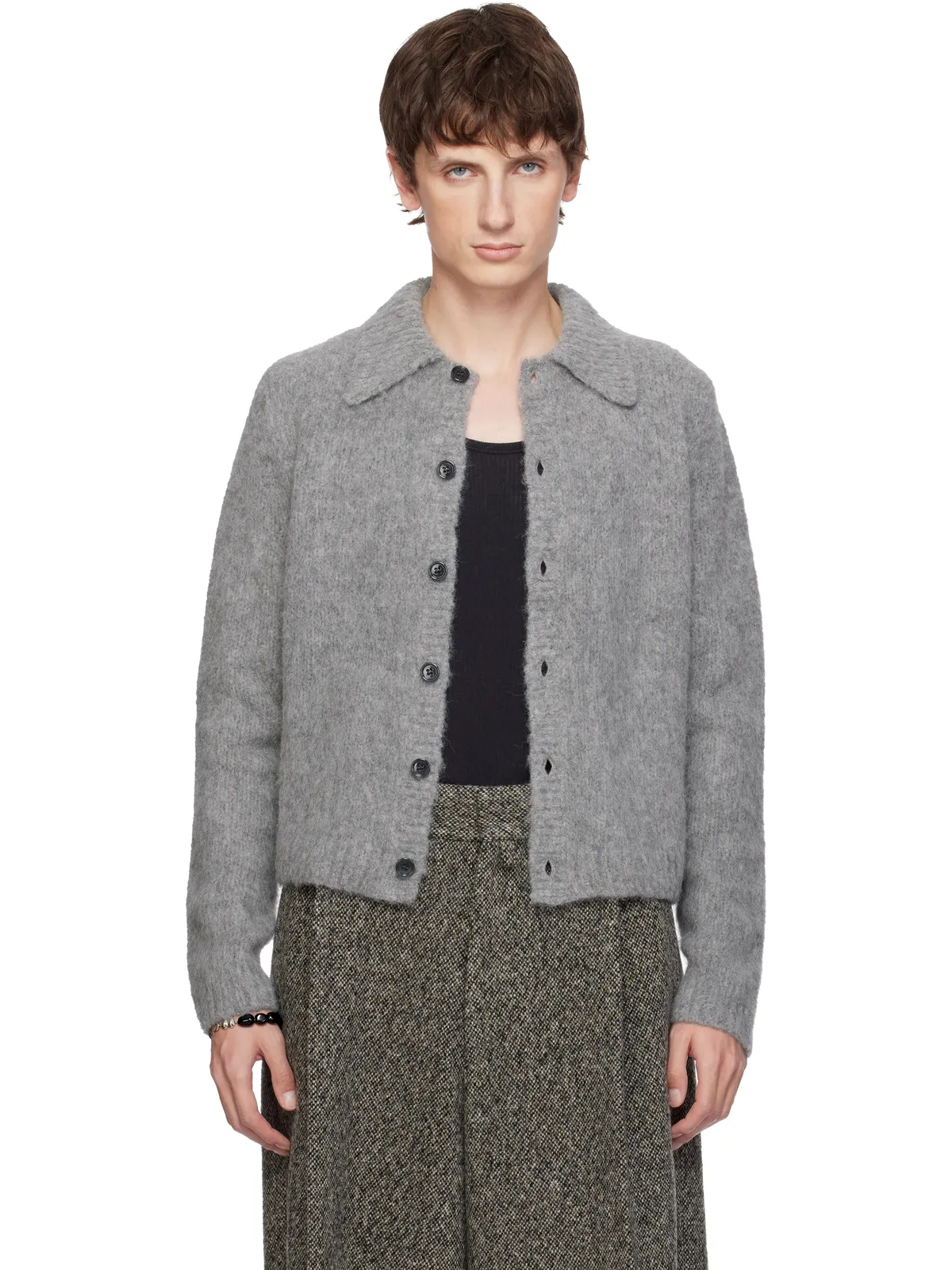 Dries Van Noten クロップド ウール カーディガン - 画像1