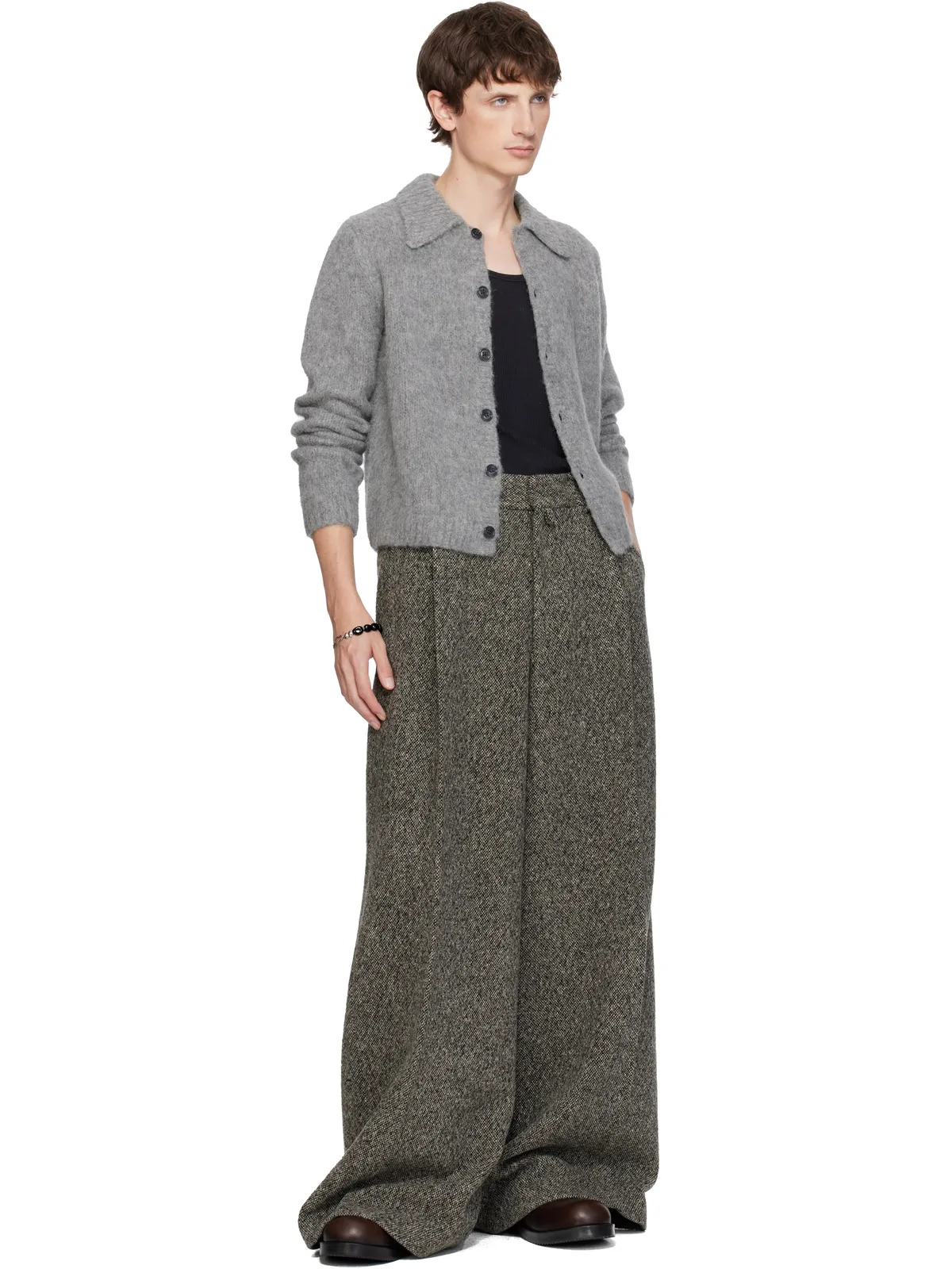 Dries Van Noten クロップド ウール カーディガン - 画像4