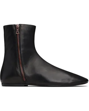 Dries Van Noten レザー ソックスブーツ - サムネイル1