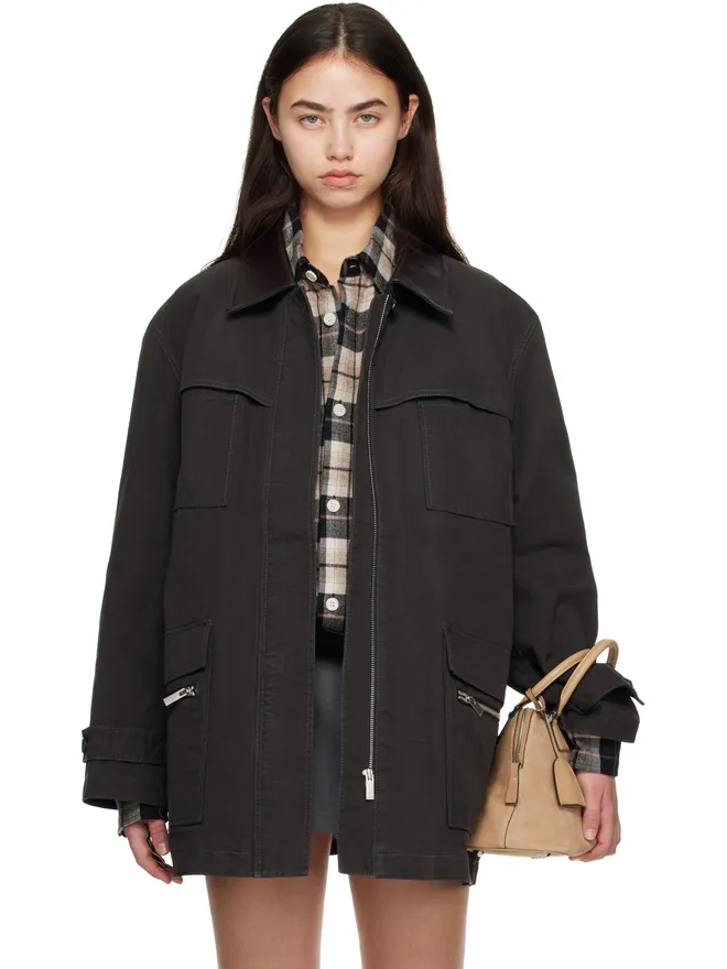 CPLUS Series CPLUS Series Leather-Collar Multi-Pockets Distressed ジャケットの商品画像