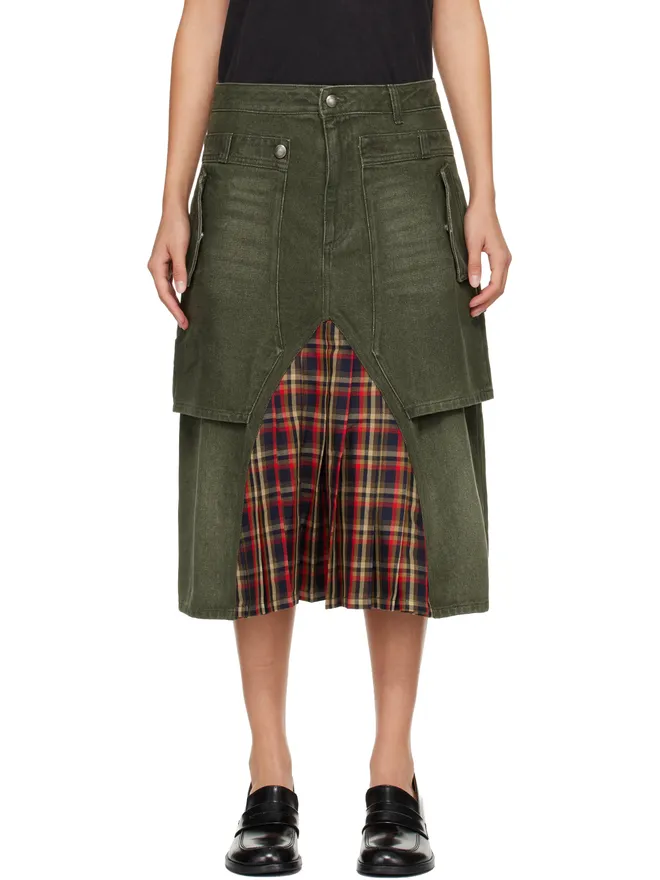 Andersson Bell Andersson Bell Raptor Layered Pleats デニム ミディアムスカートの商品画像