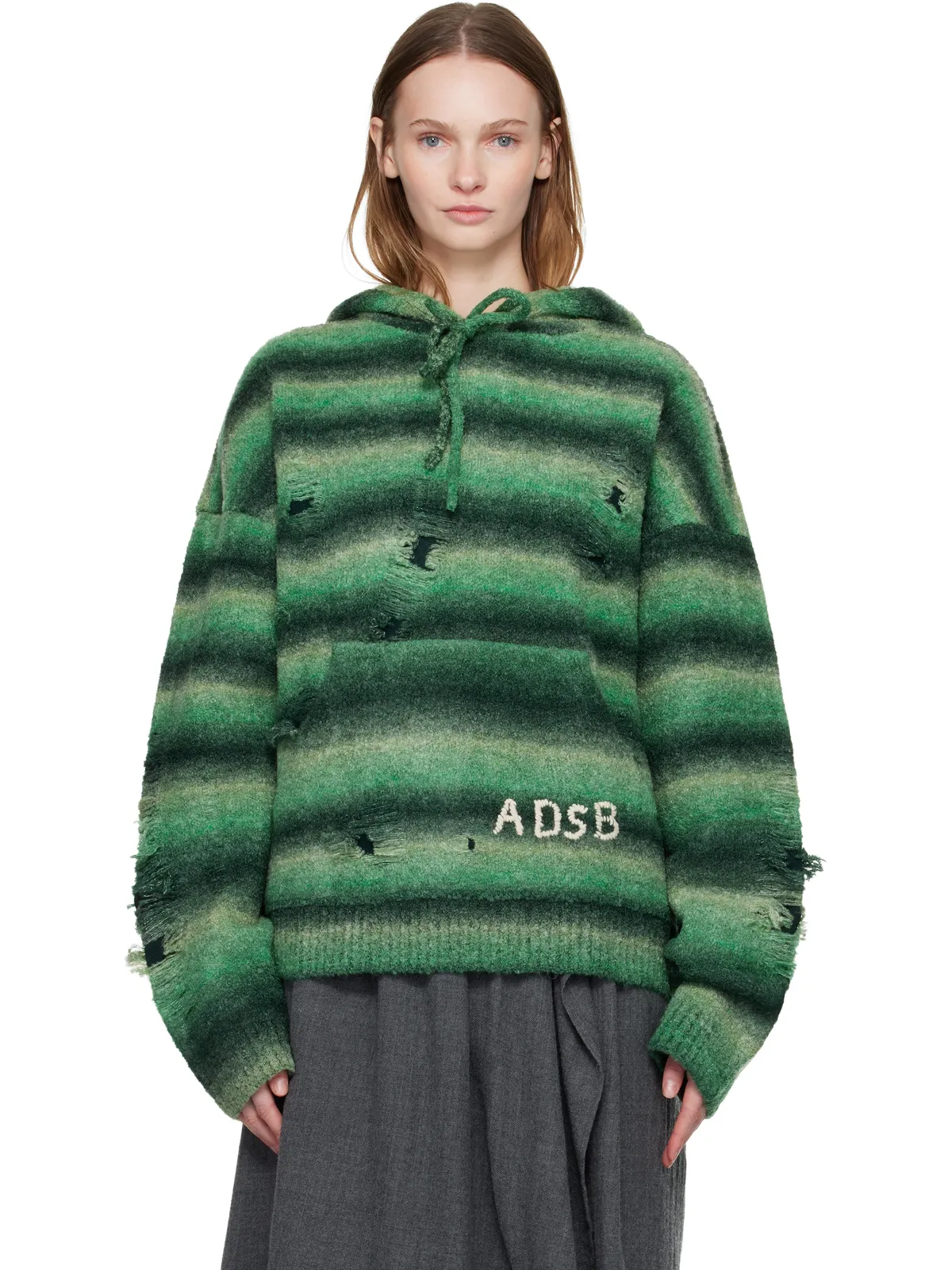 Andersson Bell グラデーション ディストレス フーディ - 画像1