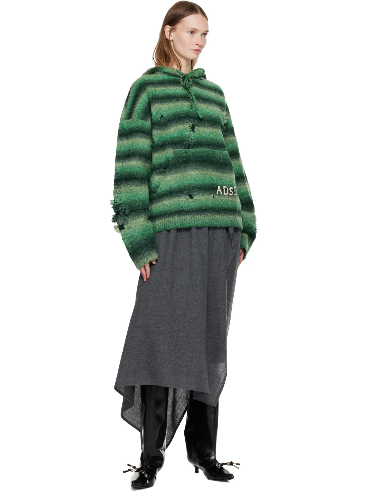 Andersson Bell グラデーション ディストレス フーディ - 画像4