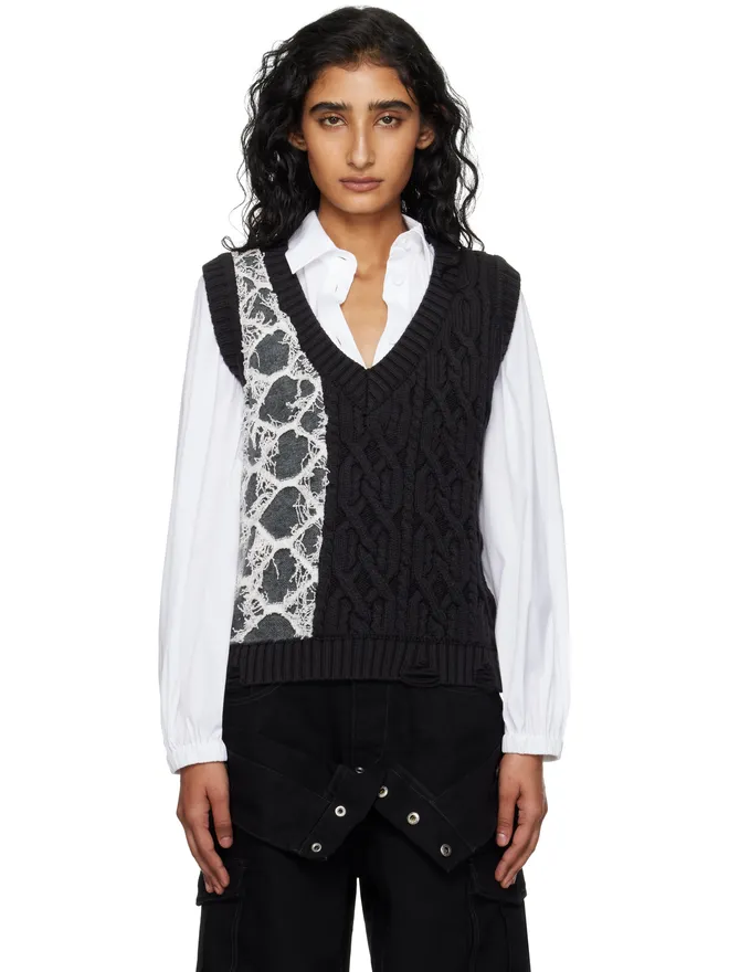 Andersson Bell Andersson Bell Boucle Cable Patchwork ニットベストの商品画像
