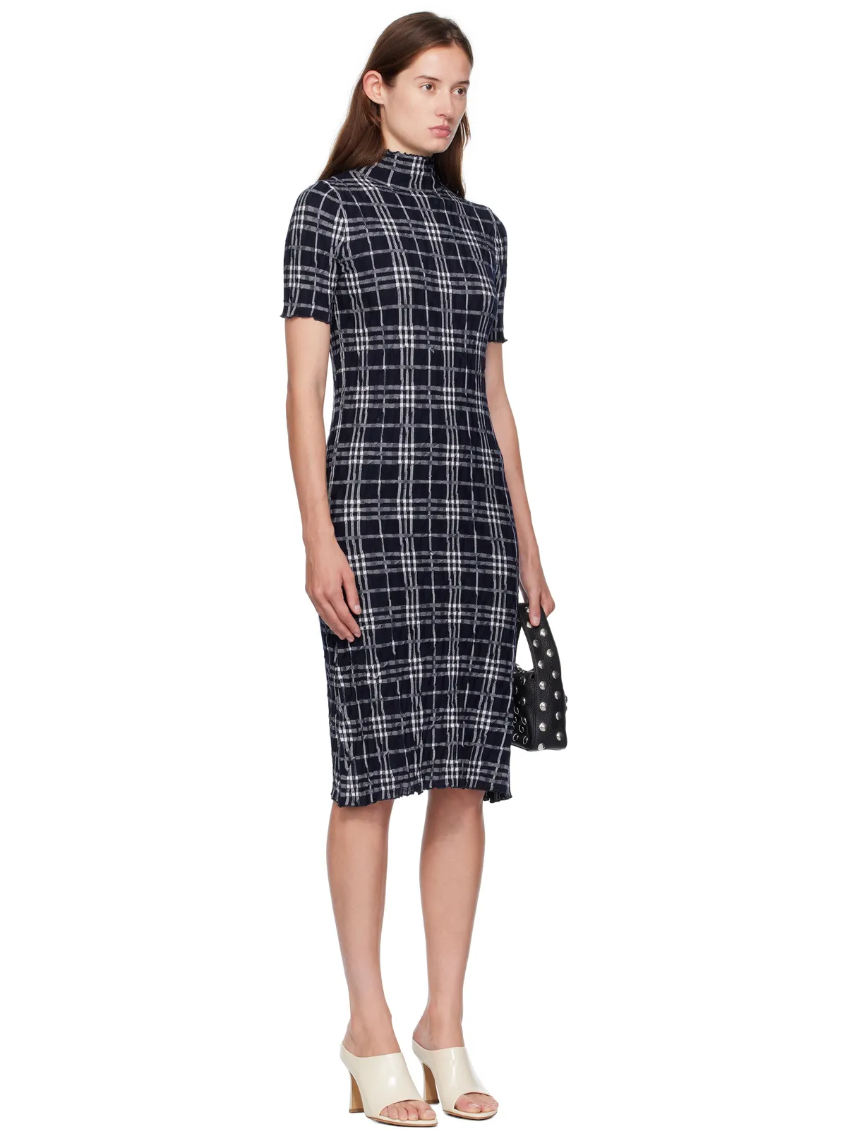 Burberry チェック ウールブレンド ミディアムワンピース - 画像2
