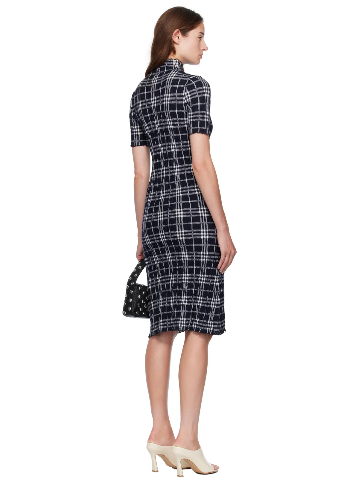 Burberry チェック ウールブレンド ミディアムワンピース - 画像3