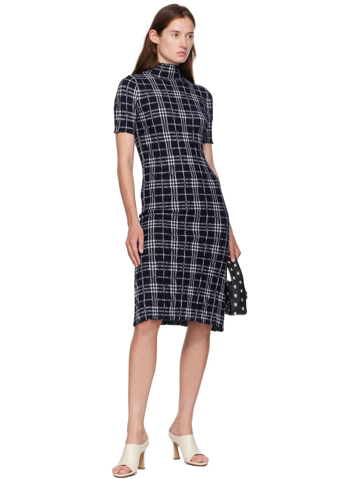 Burberry チェック ウールブレンド ミディアムワンピース - 画像4