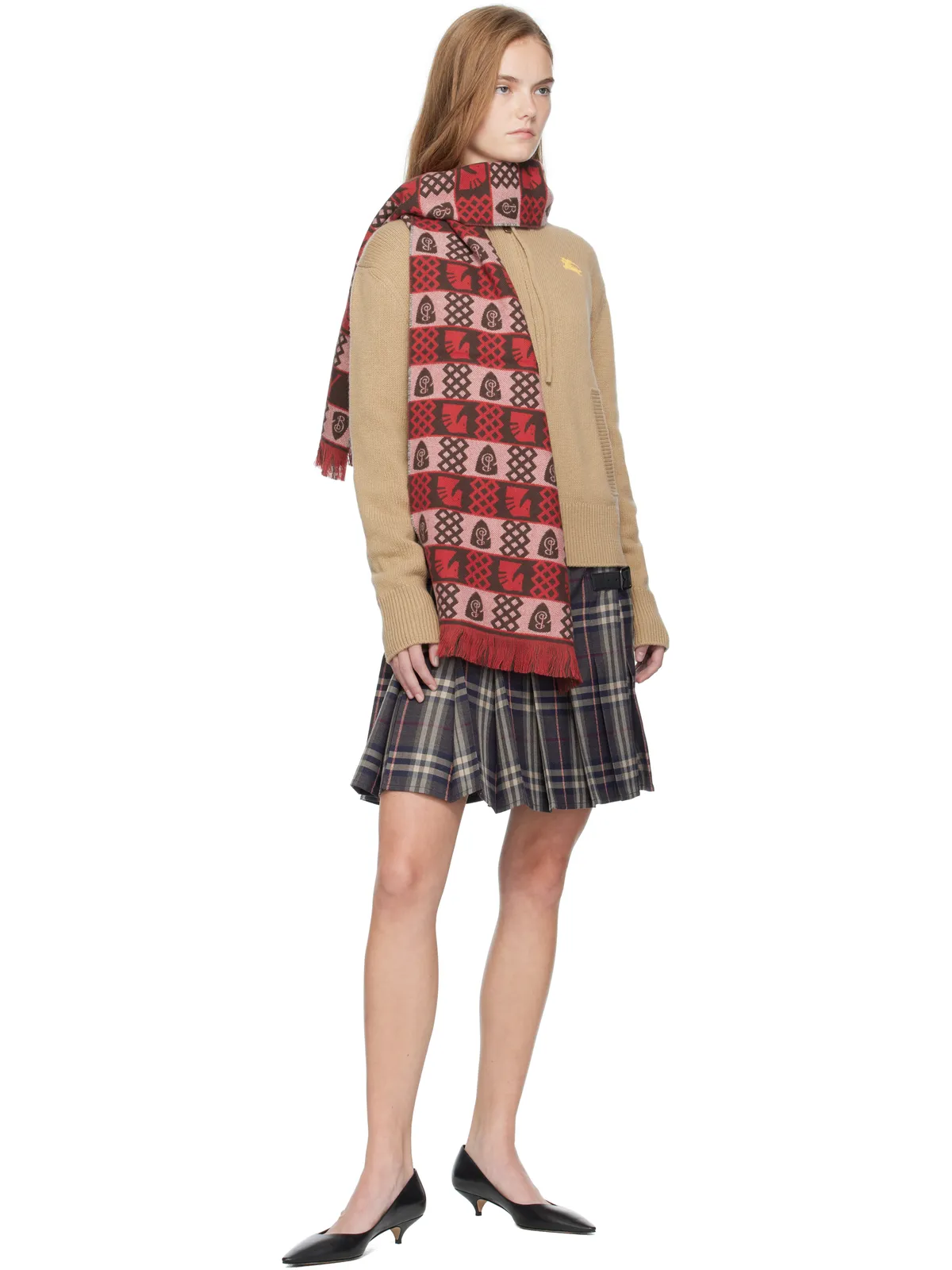 Burberry Chess Fair Isle ウール マフラー - 画像3