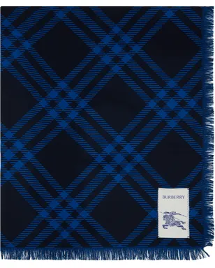 Burberry ワイド チェック ウールシルク スカーフ - サムネイル1
