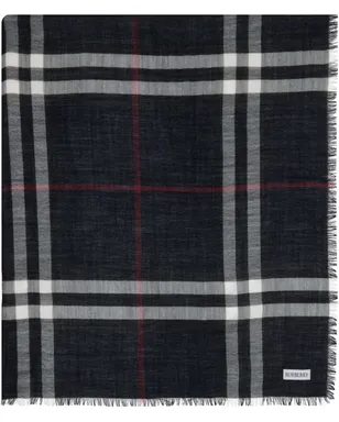 Burberry ワイド チェック ウール スカーフ - サムネイル1
