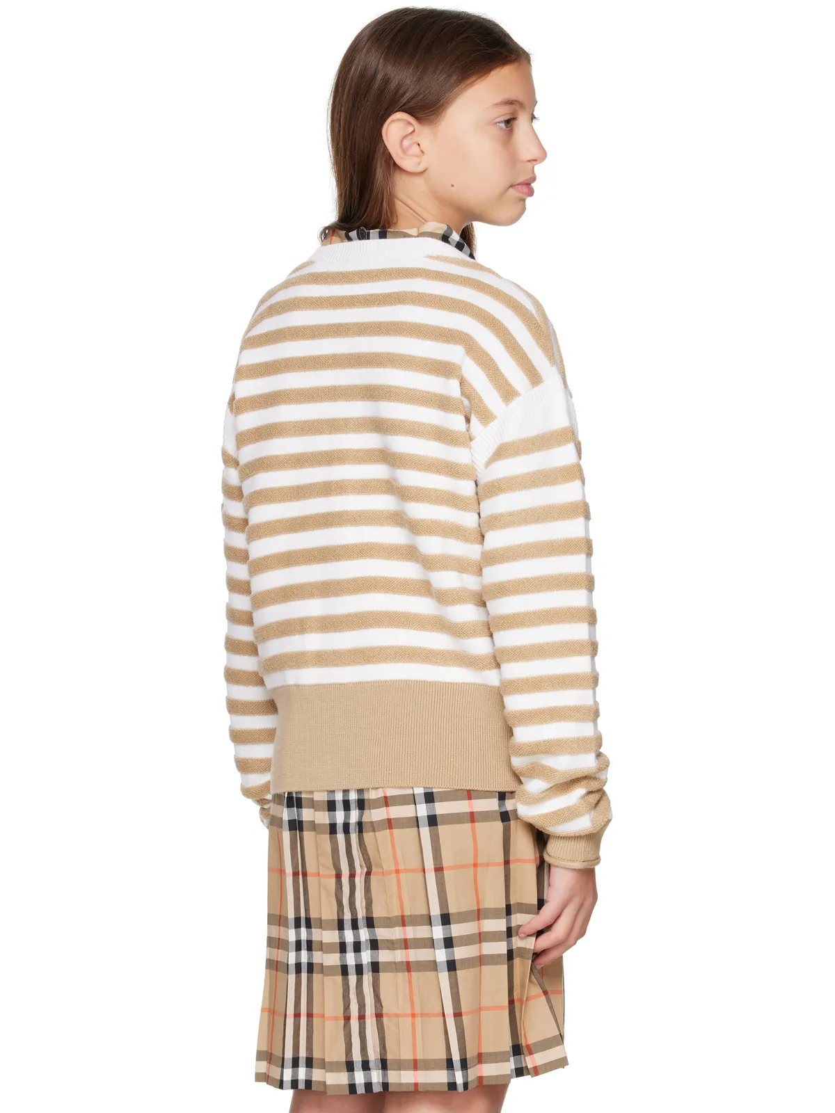 Burberry キッズ｜ ボーダー ウール カーディガン - 画像3