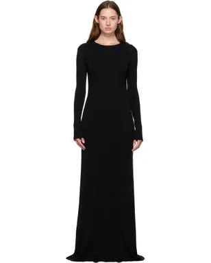 Ann Demeulemeester Eva ロング オープンバック ニット マキシワンピース - サムネイル1
