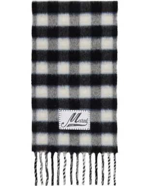Marni ダブルチェック ロゴ ウールモヘア マフラー - サムネイル1