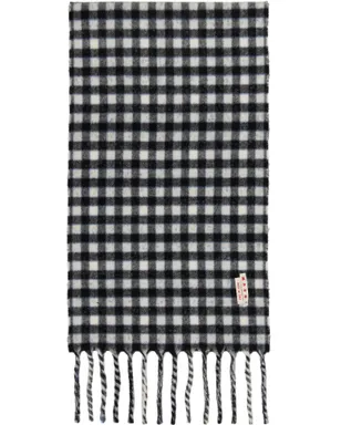 Marni ダブルチェック ロゴ ウールモヘア マフラー - サムネイル2