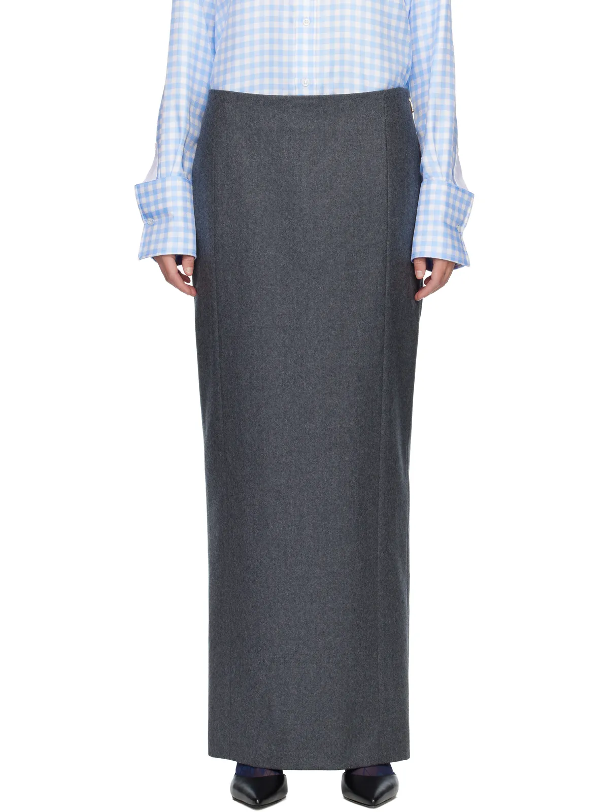 Thom Browne Solid ウールフランネル ペンシル マキシスカート - 画像1