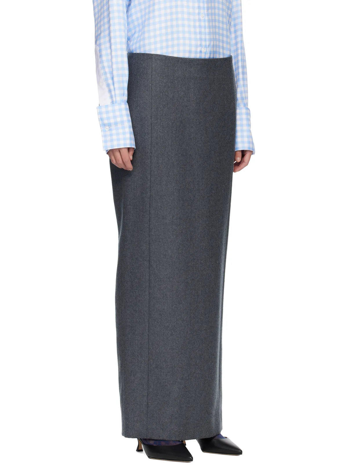 Thom Browne Solid ウールフランネル ペンシル マキシスカート - 画像2