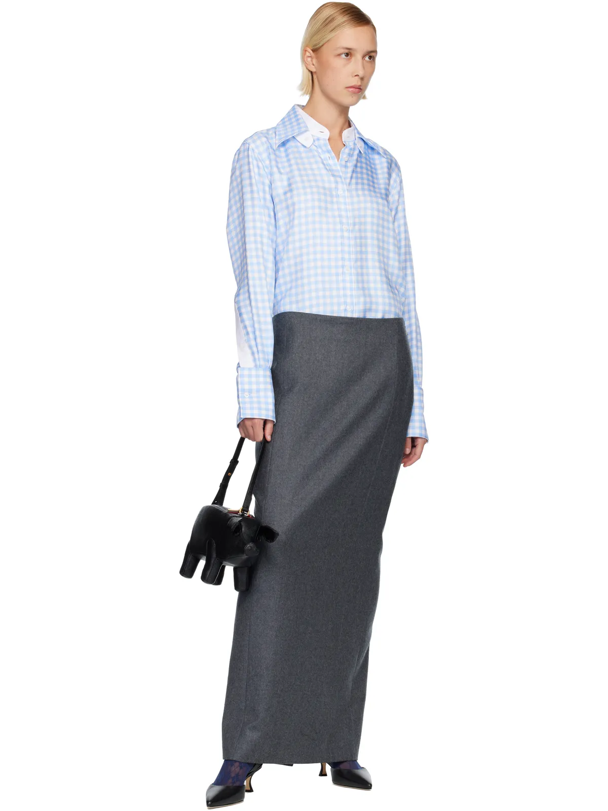 Thom Browne Solid ウールフランネル ペンシル マキシスカート - 画像4