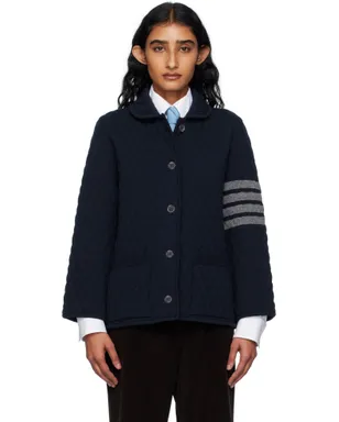 Thom Browne 4-Bar キルティング ニット メリノウール ワークジャケット - サムネイル1