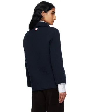 Thom Browne 4-Bar キルティング ニット メリノウール ワークジャケット - サムネイル3