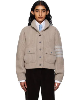 Thom Browne 4-Bar 圧縮メリノウール ボンバー カーディガン - サムネイル1