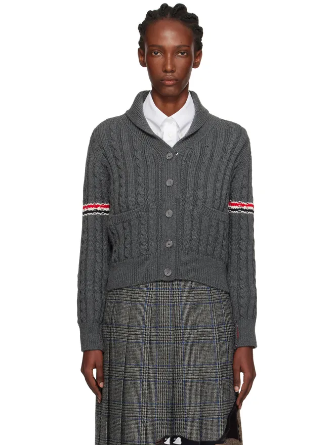 Thom Browne Thom Browne Baby Cable Stitch ショールカラー カーディガンの商品画像