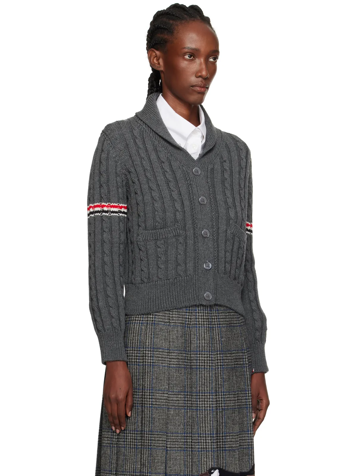Thom Browne Baby Cable Stitch ショールカラー カーディガン - 画像2