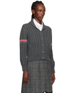 Thom Browne Baby Cable Stitch ショールカラー カーディガン - サムネイル2