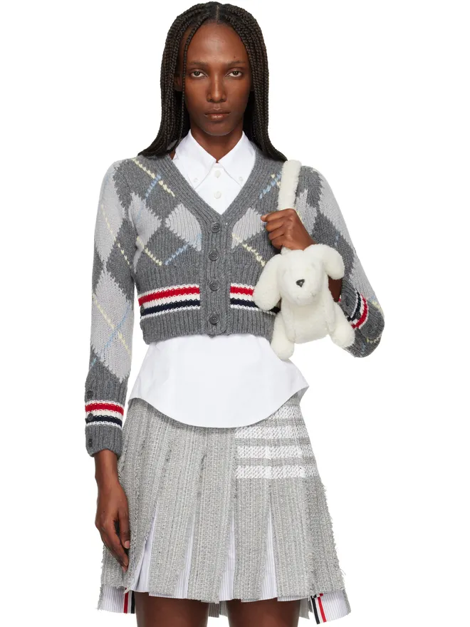 Thom Browne Thom Browne アーガイル インターシャ メリノウール シュランケン カーディガンの商品画像