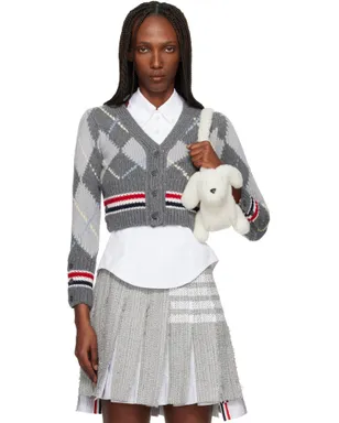 Thom Browne アーガイル インターシャ メリノウール シュランケン カーディガン - サムネイル1