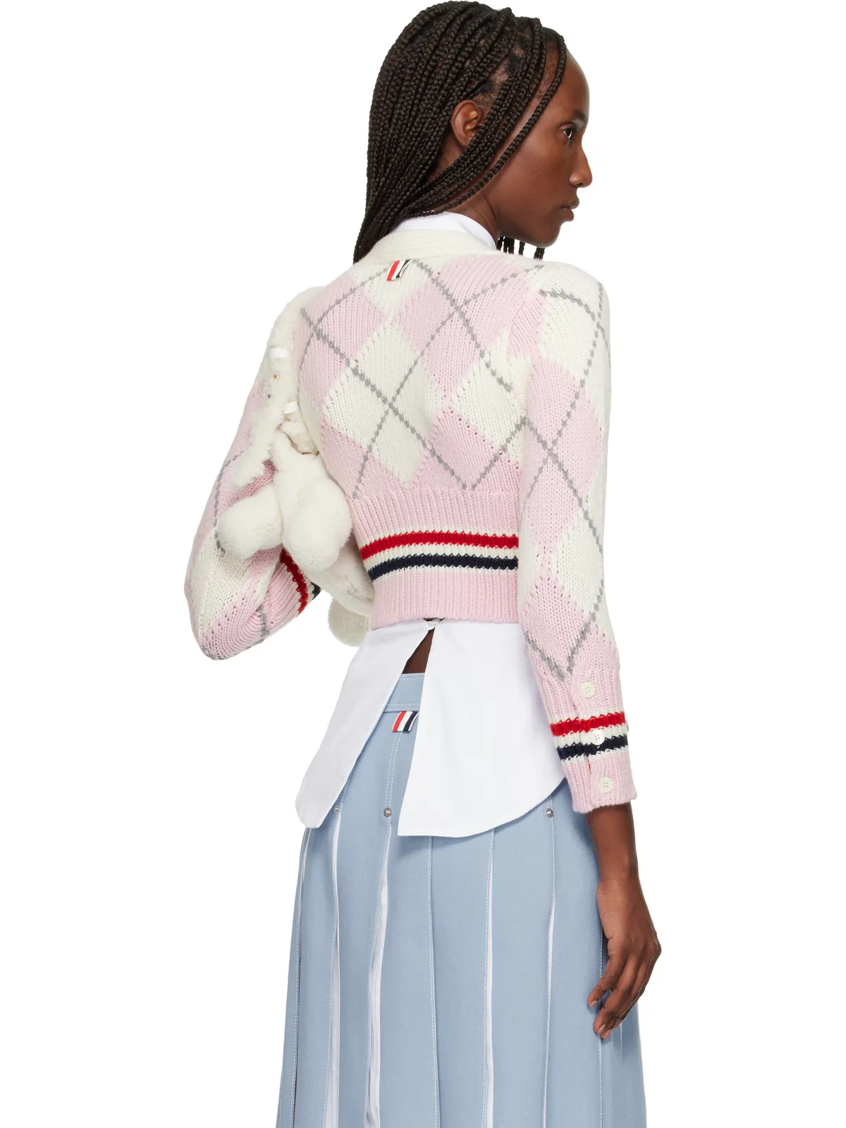 Thom Browne アーガイル メリノ シュランケン カーディガン - 画像3