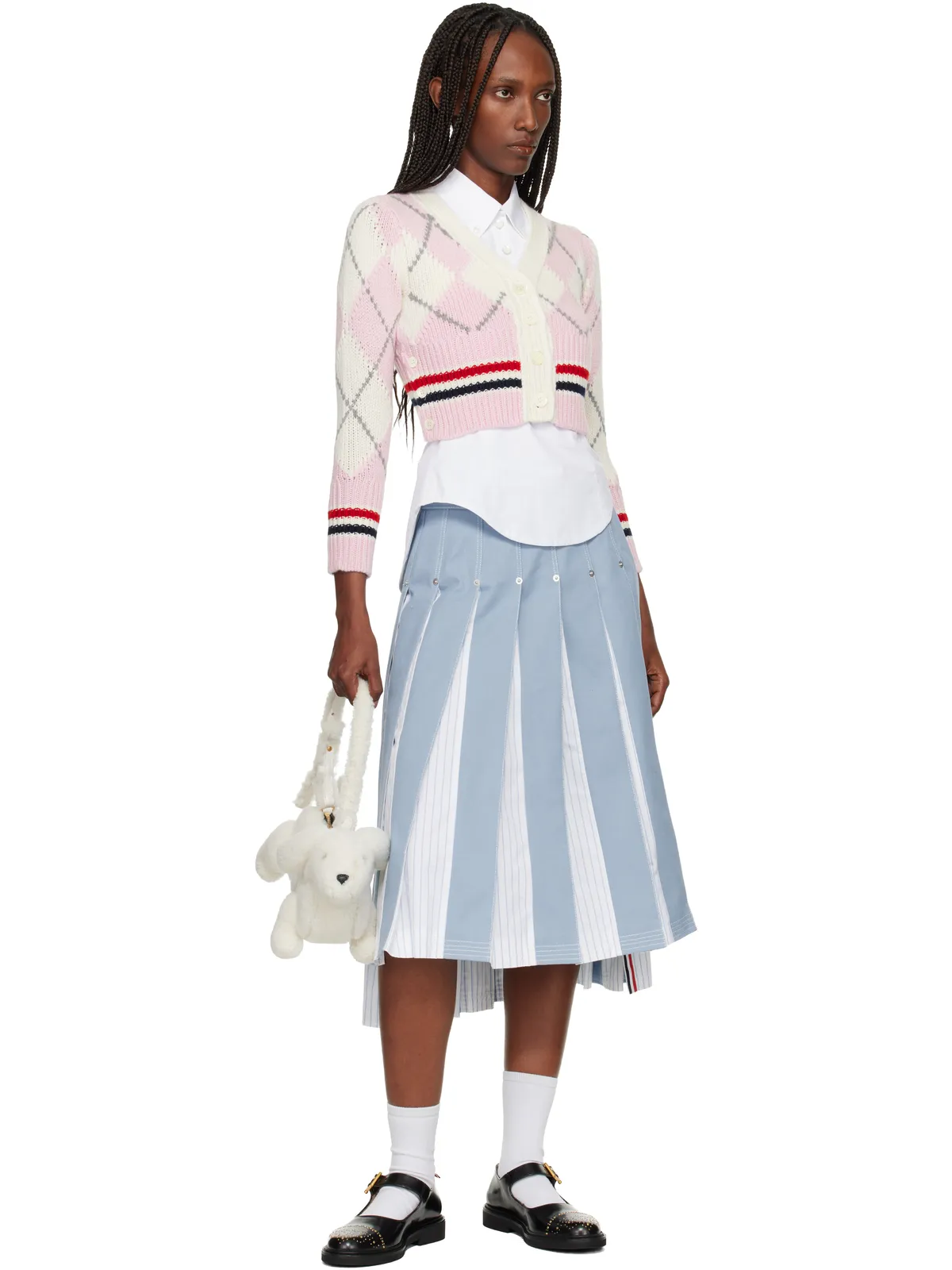 Thom Browne アーガイル メリノ シュランケン カーディガン - 画像4