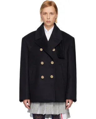 Thom Browne Ziberline Finish カシミヤ オーバーサイズ ピーコート - サムネイル1