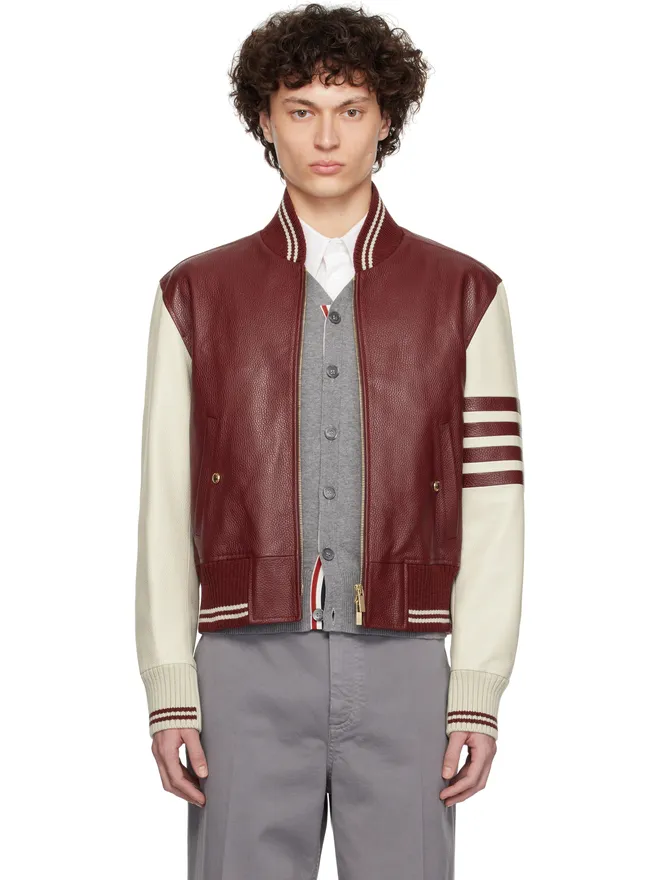Thom Browne Thom Browne 4-Bar Classic レザー ボンバージャケットの商品画像