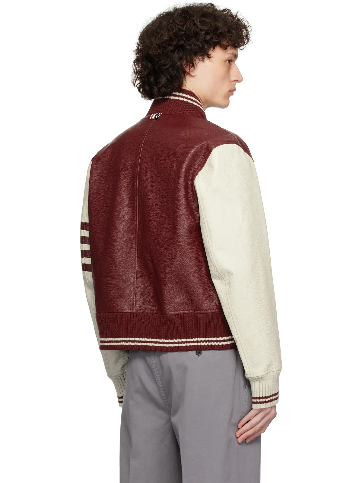 Thom Browne 4-Bar Classic レザー ボンバージャケット - 画像3