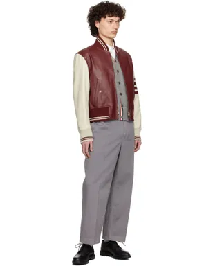 Thom Browne 4-Bar Classic レザー ボンバージャケット - サムネイル4