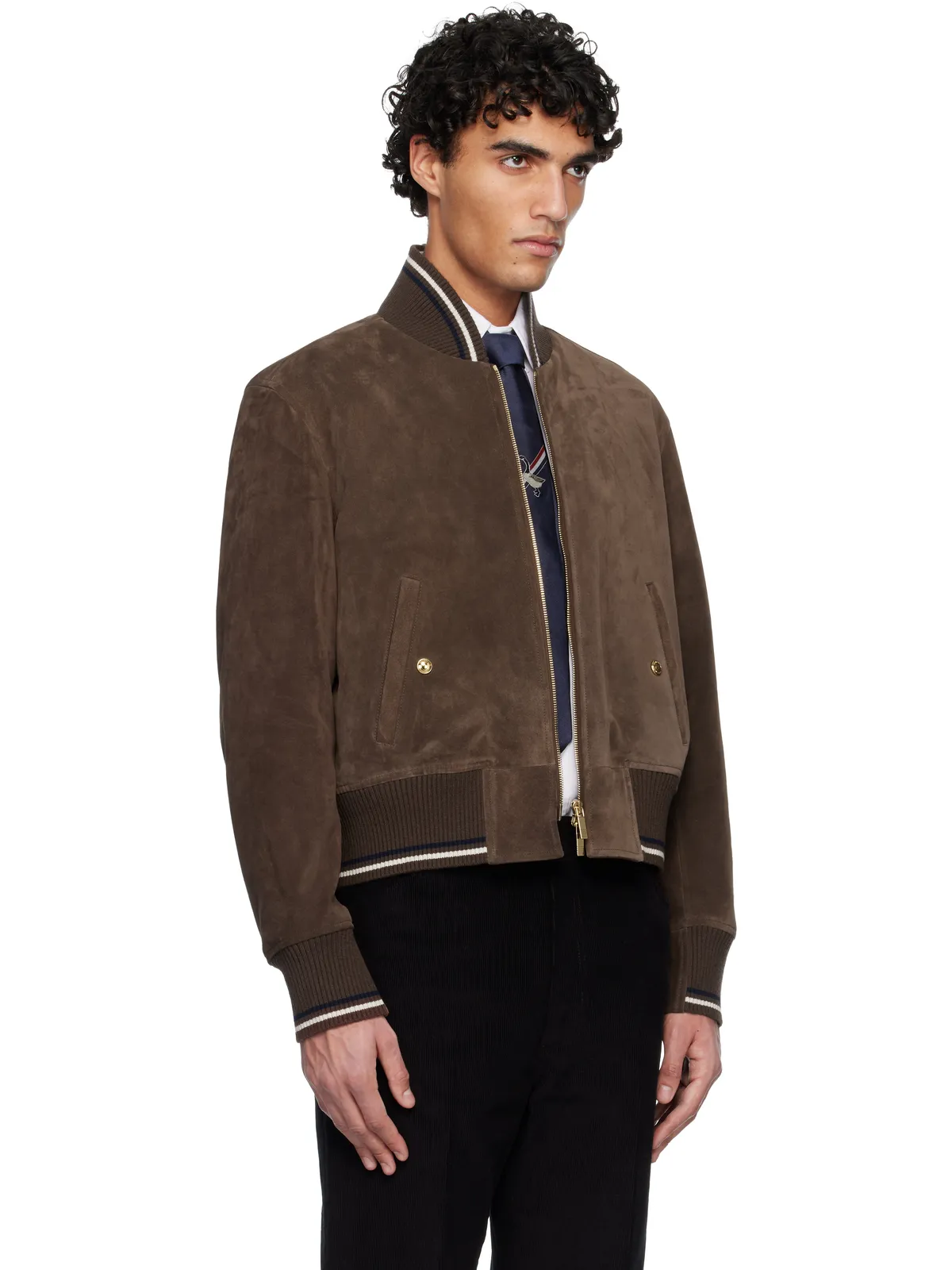 Thom Browne Knit Rib Suede ブルゾンジャケット - 画像2