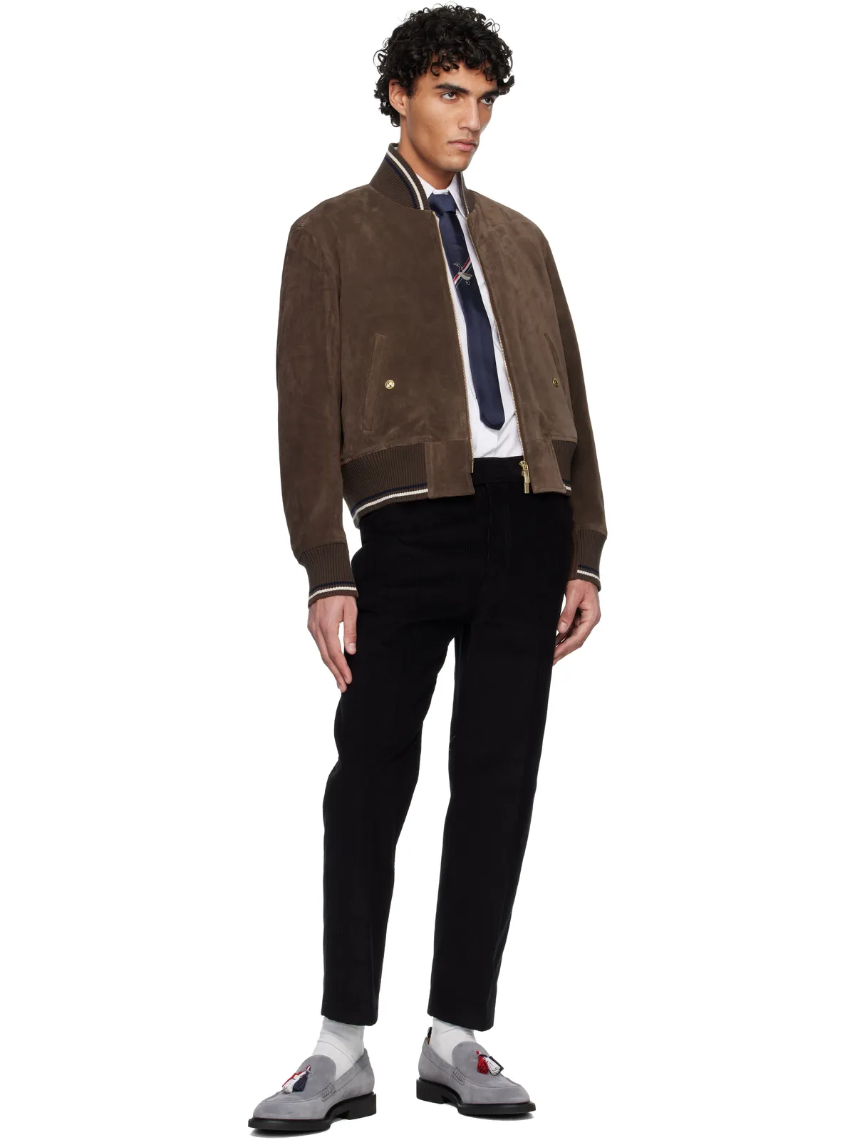 Thom Browne Knit Rib Suede ブルゾンジャケット - 画像4