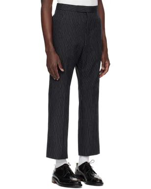 Thom Browne Pinstripe High Twist Wool Backstrap トラウザーズ - サムネイル2