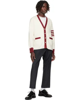 Thom Browne Pinstripe High Twist Wool Backstrap トラウザーズ - サムネイル4