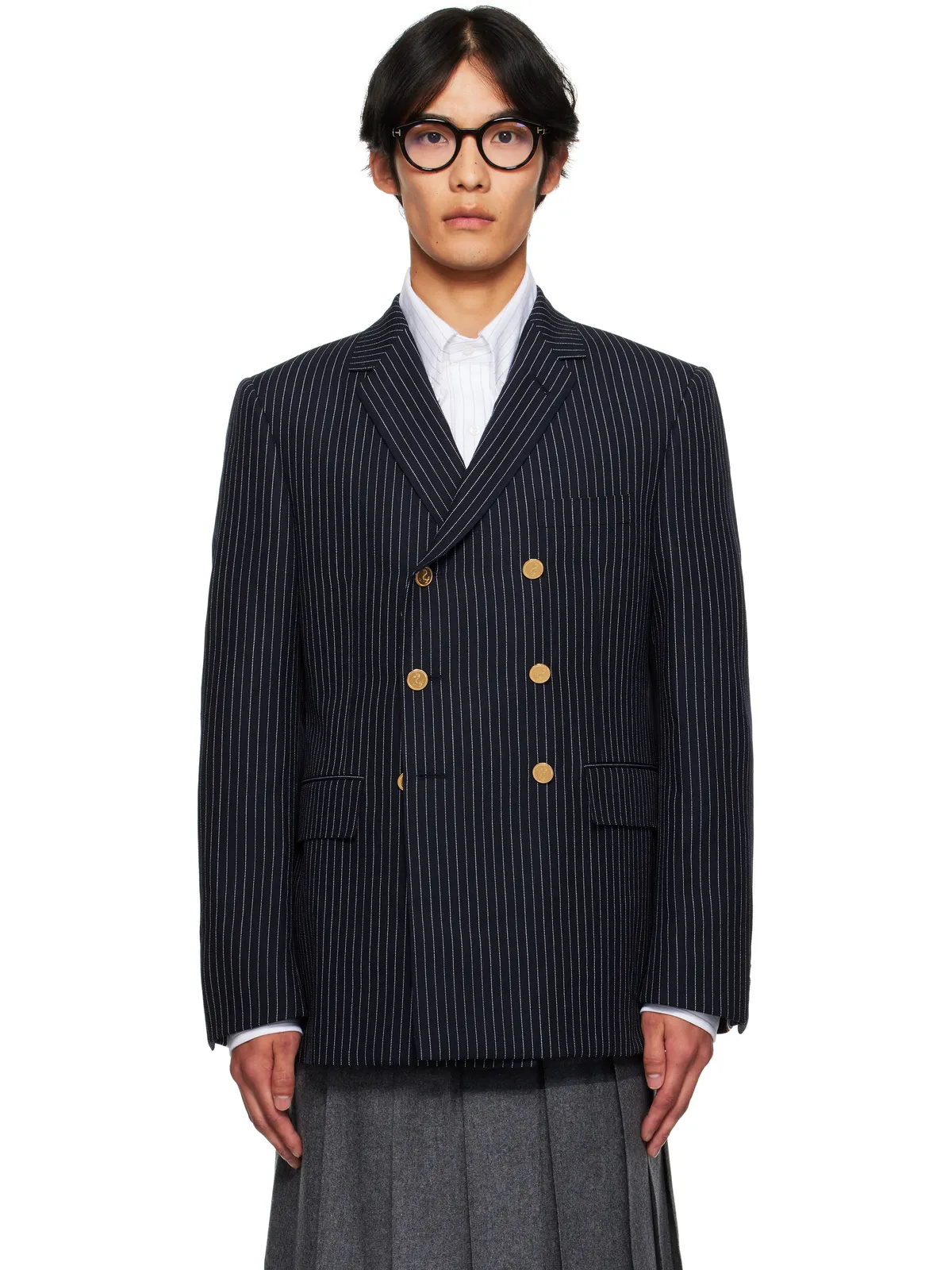 Thom Browne High Twist Wool Sportcoat ピンストライプ テーラードジャケット - 画像1