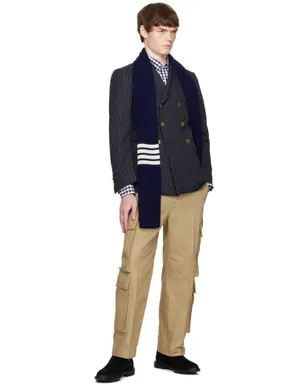 Thom Browne 4-Bar カシミヤ リブ マフラー - サムネイル3