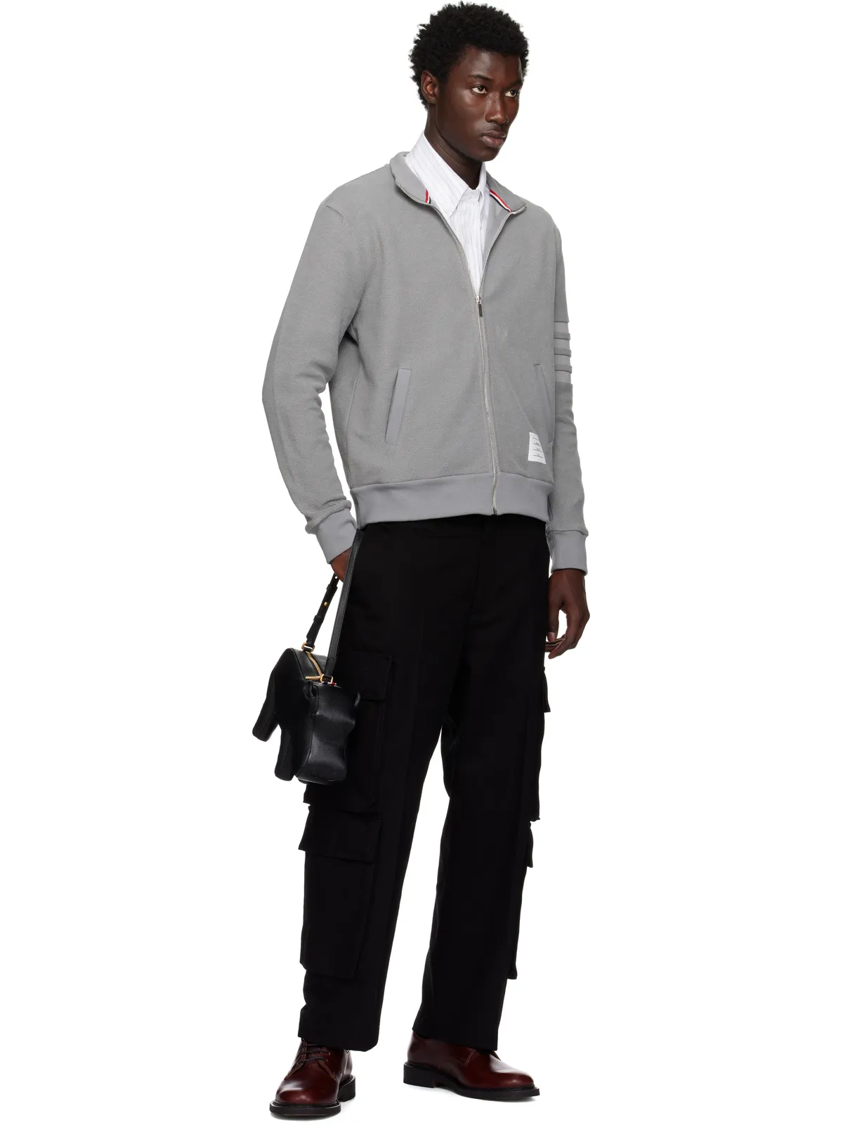 Thom Browne Hippo ペブルグレイン バゲットバッグ - 画像4