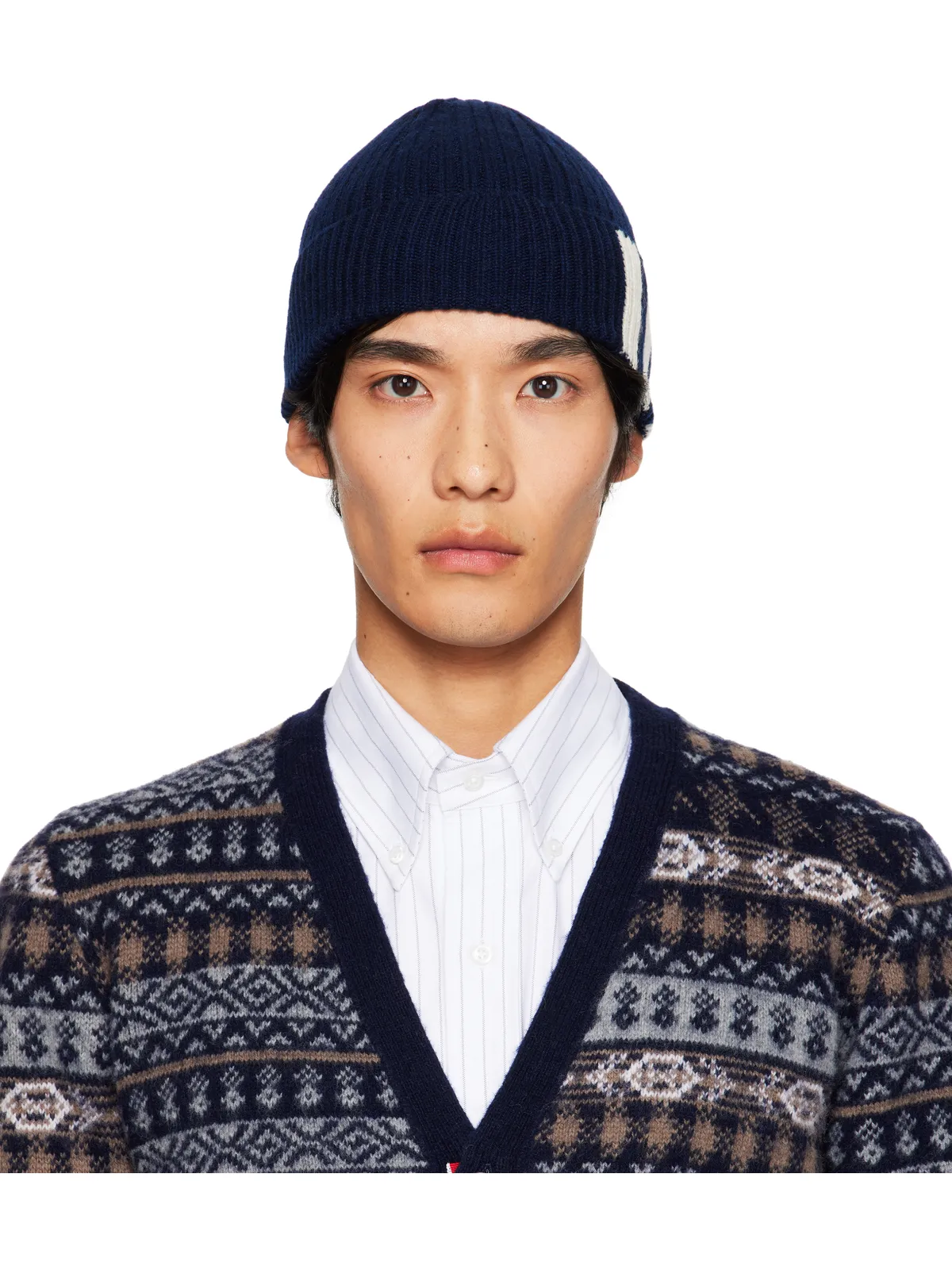 Thom Browne カシミヤ 4-Bar ロールアップ ビーニー - 画像1