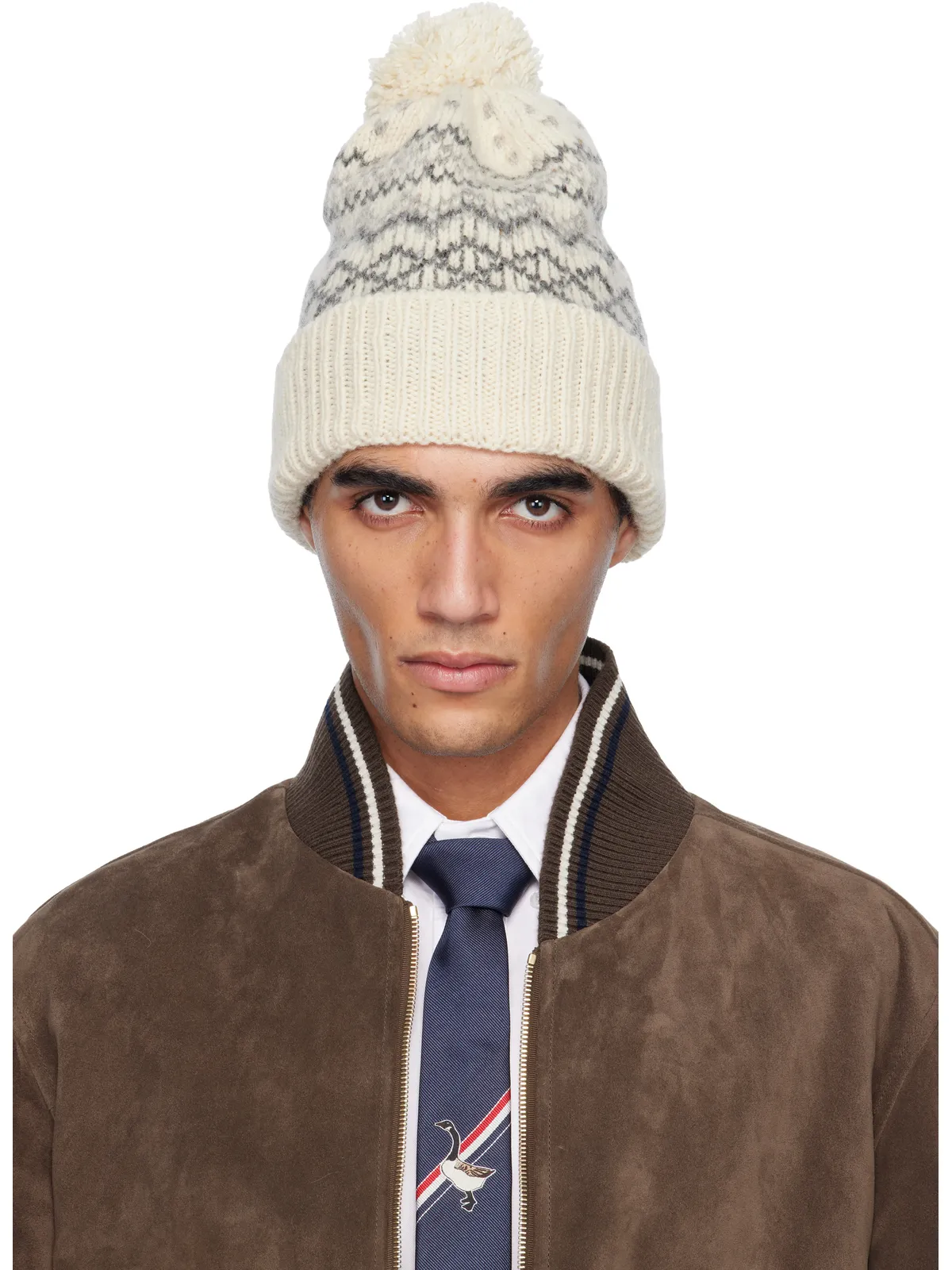 Thom Browne Fair Isle Jersey Float Jacquard ビーニー - 画像1
